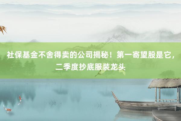 社保基金不舍得卖的公司揭秘！第一寄望股是它，二季度抄底服装龙头